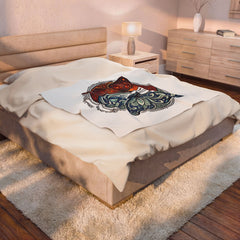 Yin Yang Fire & Water Butterfly Velveteen Plush Blanket