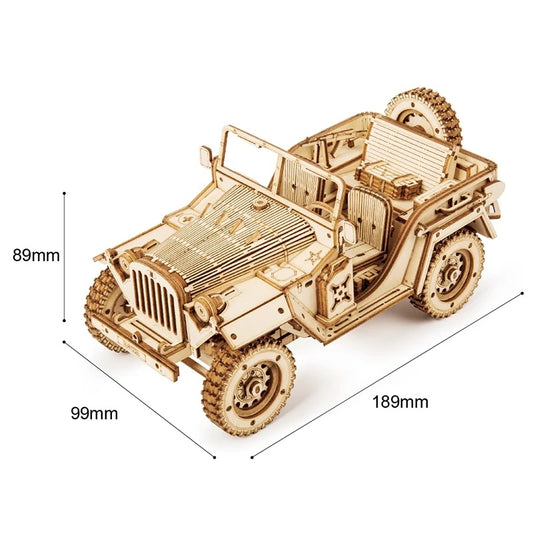 3D Wooden Puzzle Model army jeep