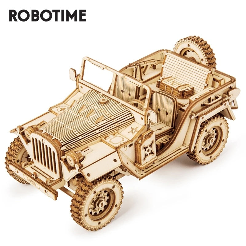 3D Wooden Puzzle Model army jeep