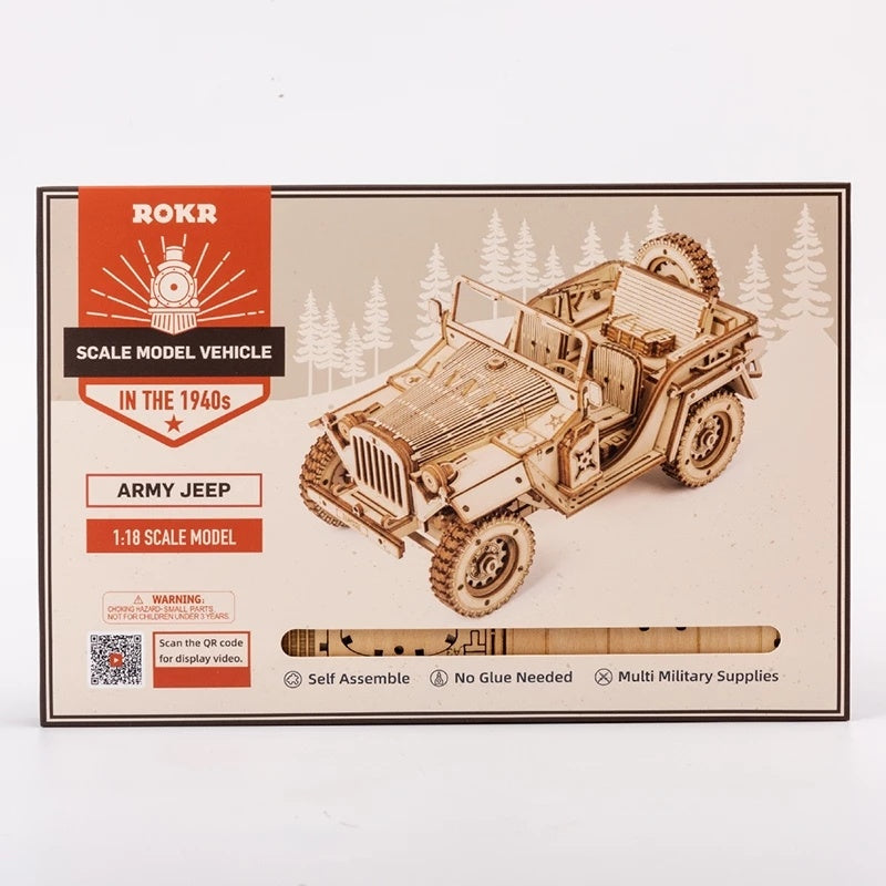 3D Wooden Puzzle Model army jeep