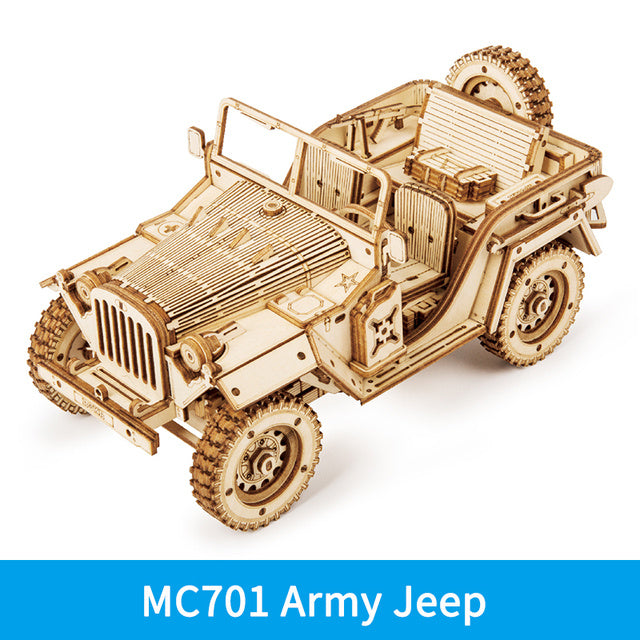 3D Wooden Puzzle Model army jeep